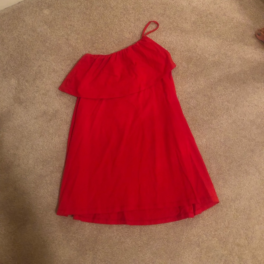 one shoulder ruffle dress